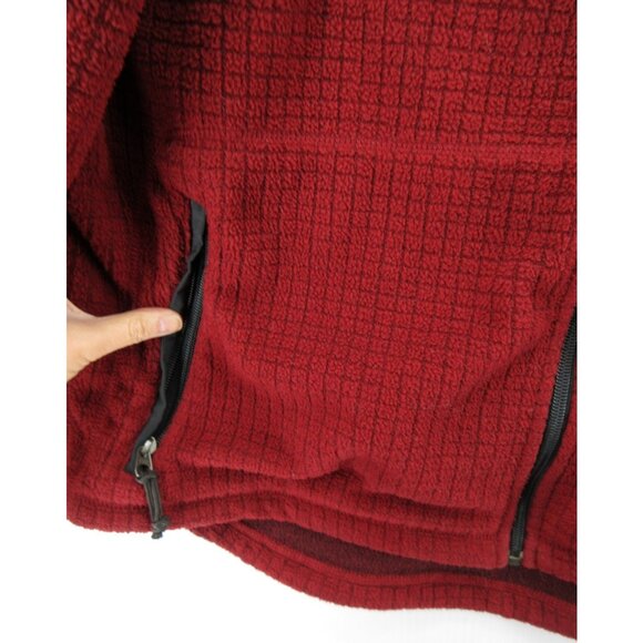 VINTAGE LL Bean Jacket Large Grid Fleece Hiking Full Zip Outdoor 90s Y2K - Picture 6 of 12